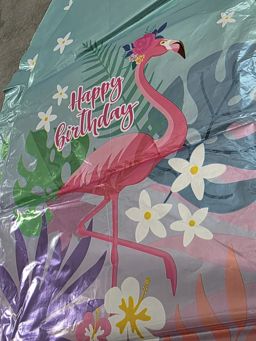Happy Birthday Flamingo Foil Balloon - Pink & Teal (6 Count)